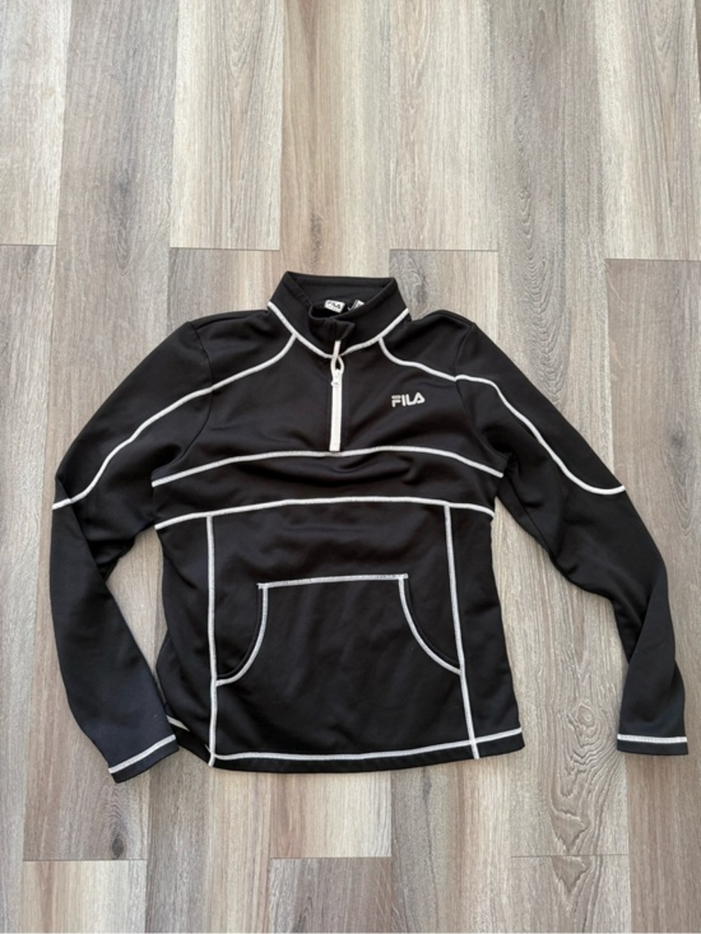 FILA | Black Quarter-Zip Pullover Sweater